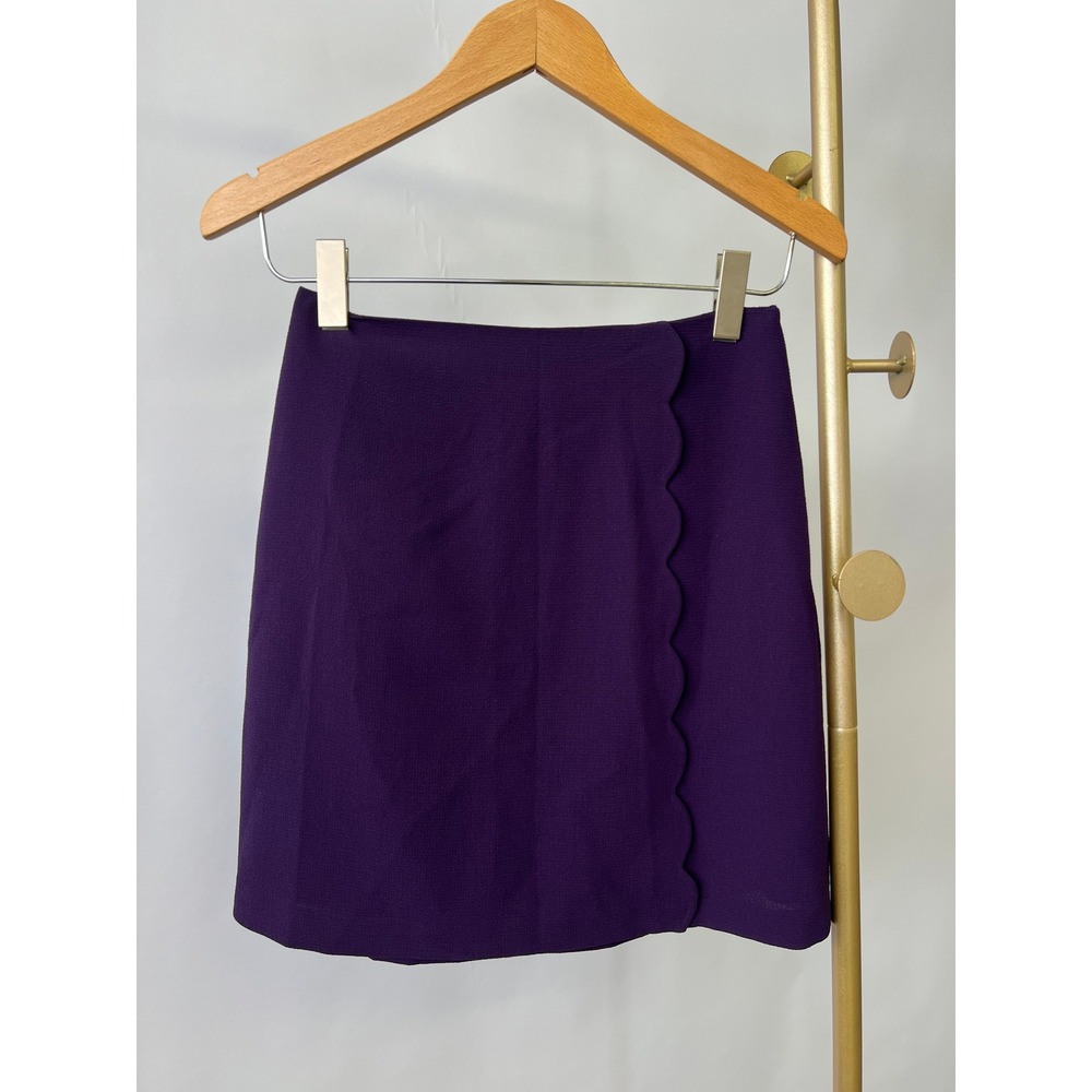 Club Monaco Vidita Skirt Purple Scalloped Mini Crepe Size 4 NWT 1201100030113935